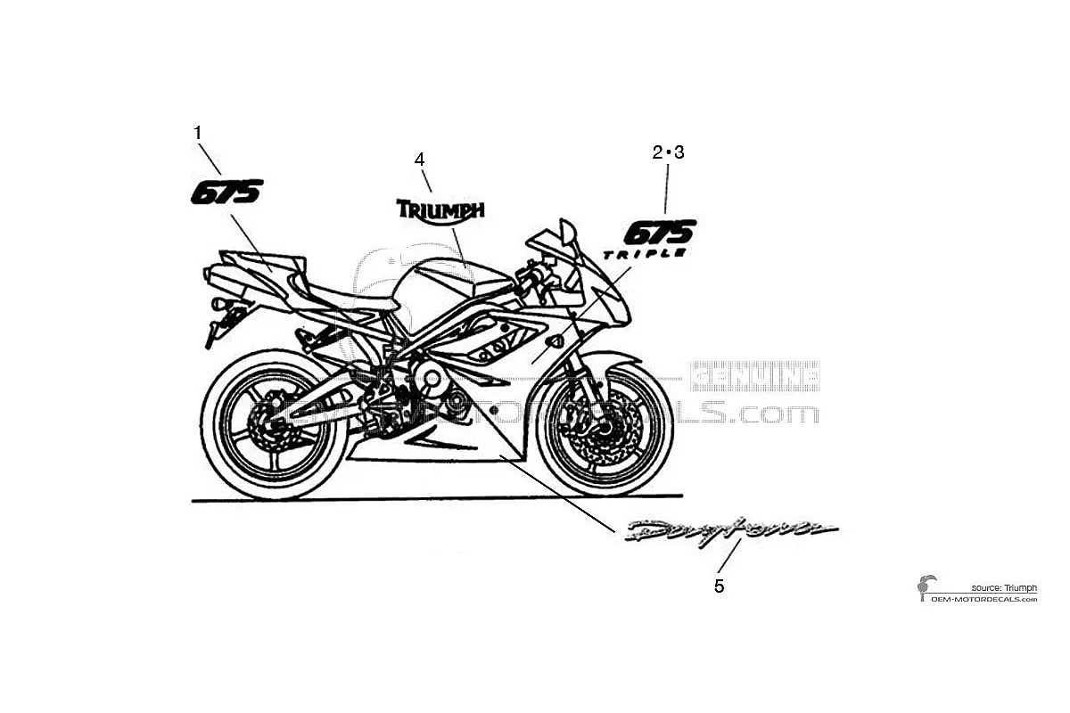 Stickers voor Triumph DAYTONA 675 2008 - Rood • Triumph OEM Stickers