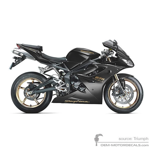 Naklejki do Triumph DAYTONA 675 2011 - Czarny • Triumph Naklejki OEM