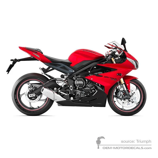 Naklejki do Triumph DAYTONA 675 2014 - Czerwony • Triumph Naklejki OEM