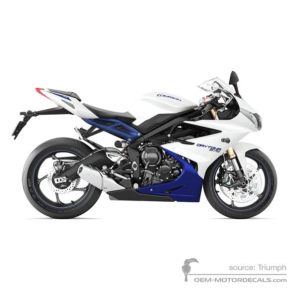 Pegatinas para Triumph DAYTONA 675 2014 - Blanco • Triumph Pegatinas OEM