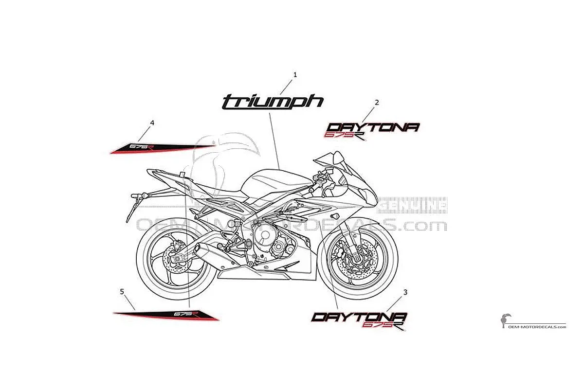 Stickers voor Triumph DAYTONA 675R 2013 - Wit • Triumph OEM Stickers