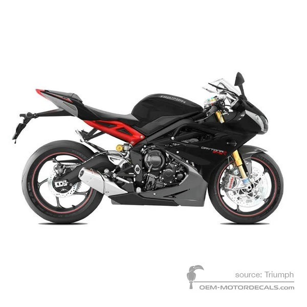 Aufkleber für Triumph DAYTONA 675R 2014 - Schwarz • Triumph OEM-Aufkleber