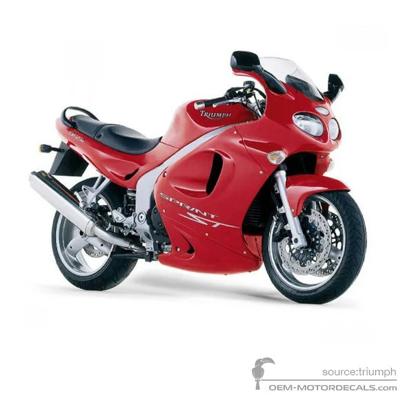 Naklejki do Triumph SPRINT ST 955i 2002 - Czerwony • Triumph Naklejki OEM
