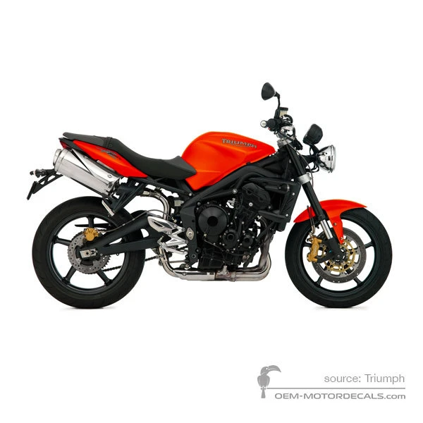 Aufkleber für Triumph STREET TRIPLE 675 R 2010 - Orange • Triumph OEM-Aufkleber