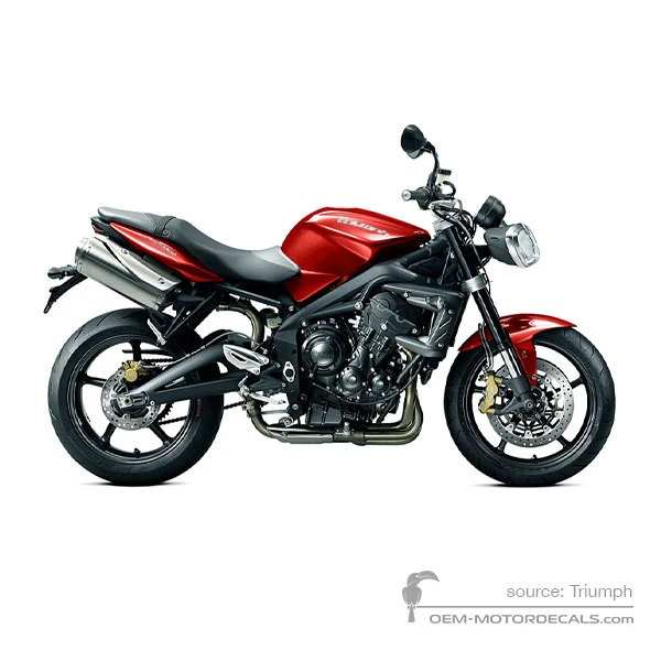 Naklejki do Triumph STREET TRIPLE 675 R 2012 - Czerwony • Triumph Naklejki OEM