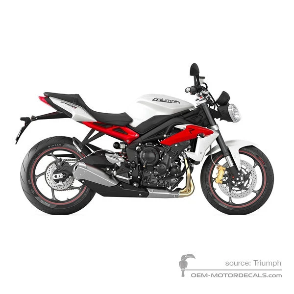 Adesivi per Triumph STREET TRIPLE 675 R 2015 - Bianco • Triumph Adesivi OEM