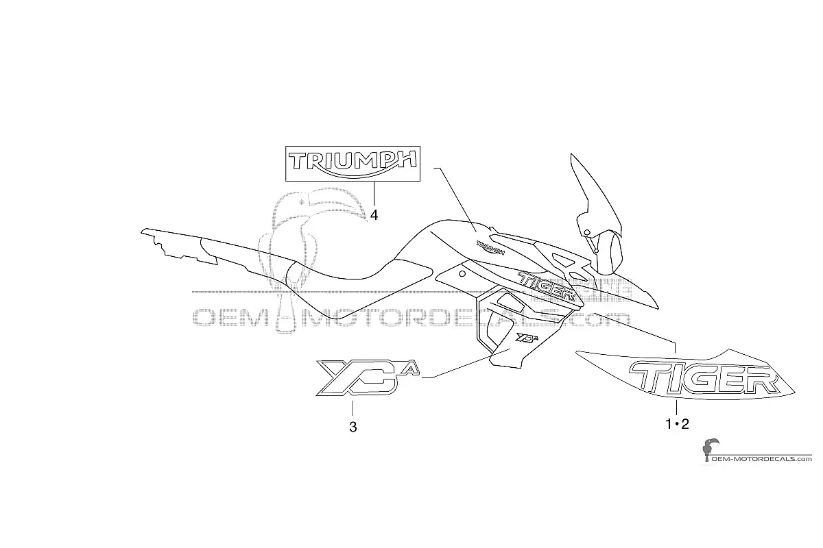 Naklejki do Triumph TIGER 800XCa 2018 - Biały • Triumph Naklejki OEM