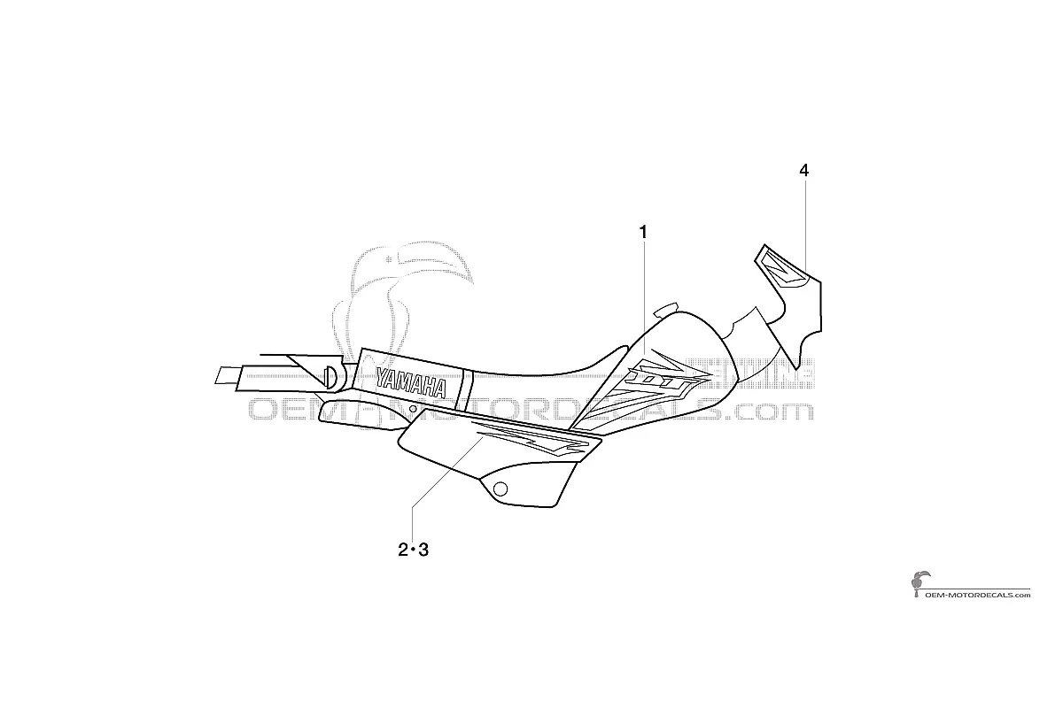 Pegatinas para Yamaha DT125 2017 - Blanco • Yamaha Pegatinas OEM