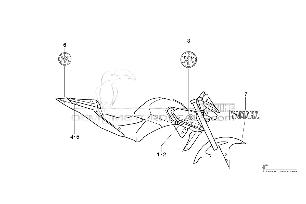 Pegatinas para Yamaha MT03 2020 - Azul • Yamaha Pegatinas OEM