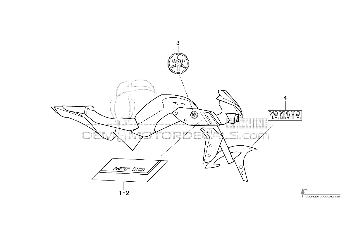 Naklejki do Yamaha MT10 2022 - Czarny • Yamaha Naklejki OEM