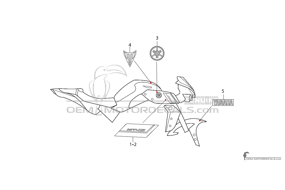 Naklejki do Yamaha MT10 2024 - Ciemnoszary • Yamaha Naklejki OEM