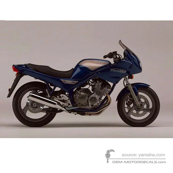 Stickers voor Yamaha XJ600S DIVERSION 1995 - Blauw • Yamaha OEM Stickers