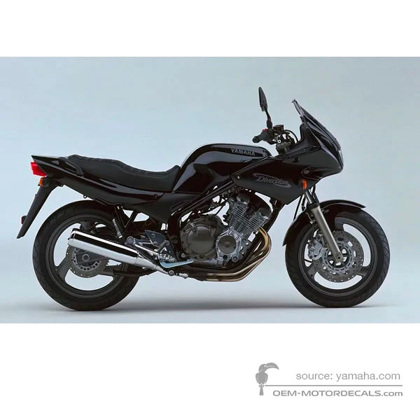 Stickers voor Yamaha XJ600S DIVERSION 2001 - Zwart • Yamaha OEM Stickers