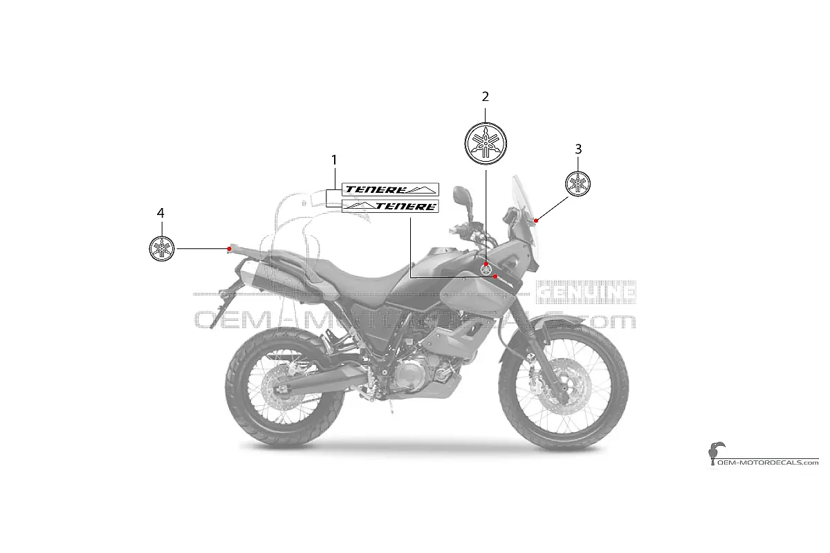 Stickers voor Yamaha XT660Z Tenere 2008 - Zwart • Yamaha OEM Stickers