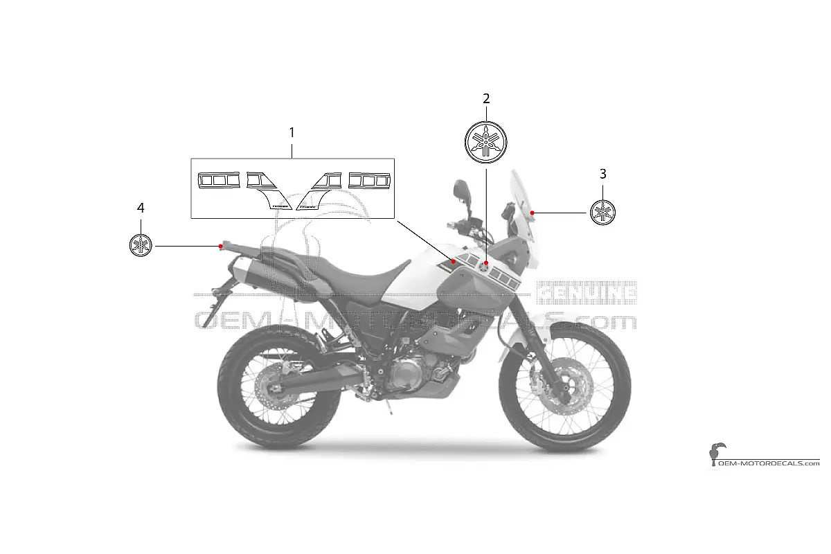 Stickers voor Yamaha XT660Z Tenere 2008 - Wit • Yamaha OEM Stickers