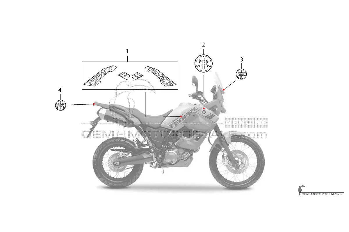 Stickers voor Yamaha XT660Z Tenere 2008 - Geel • Yamaha OEM Stickers