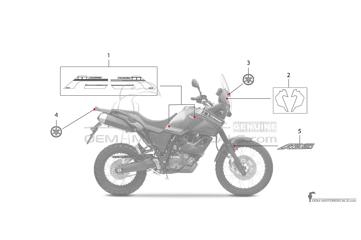 Stickers voor Yamaha XT660Z Tenere 2013 - Blauw • Yamaha OEM Stickers