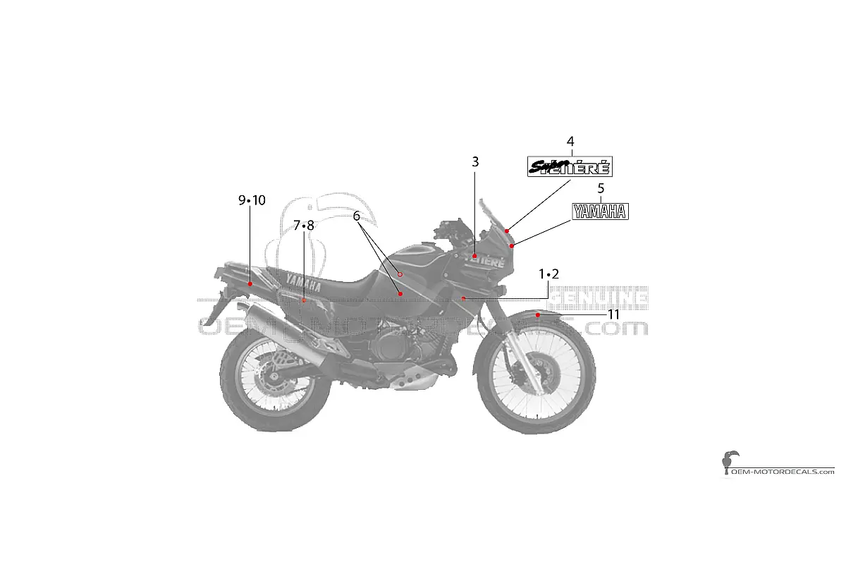 Stickers voor Yamaha XTZ750 Super Tenere 1989 - Zwart • Yamaha OEM Stickers