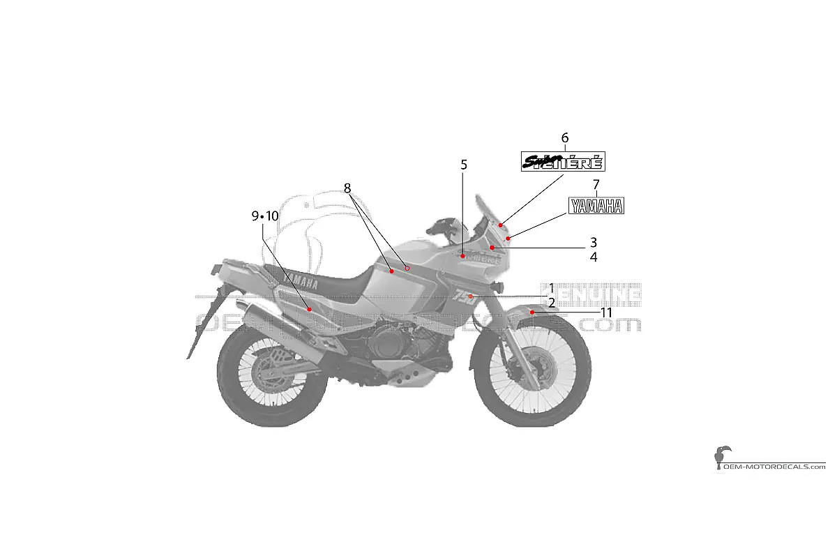 Decals for Yamaha XTZ750 Super Tenere 1989 - White • Yamaha OEM Decals