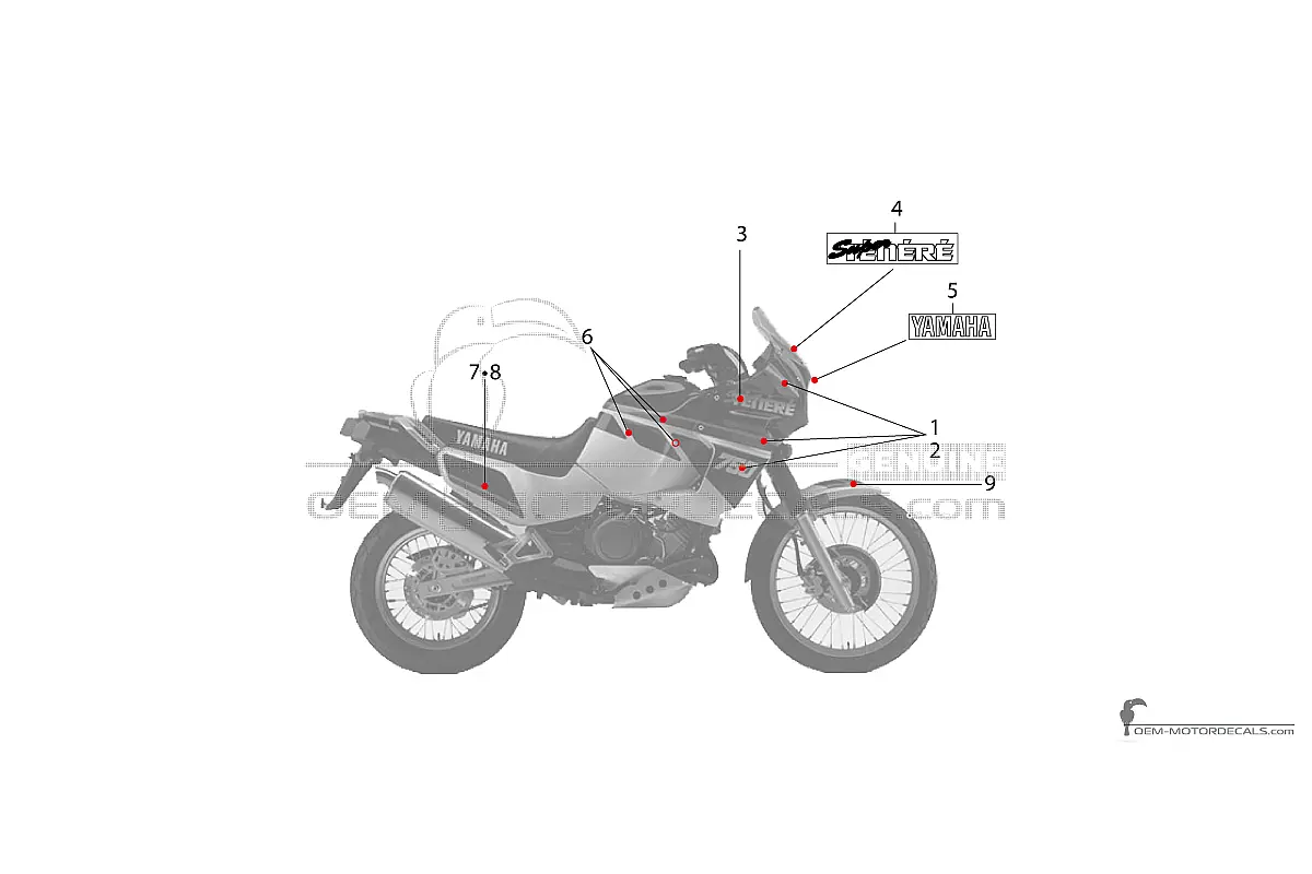 Stickers voor Yamaha XTZ750 Super Tenere 1990 - Blauw • Yamaha OEM Stickers