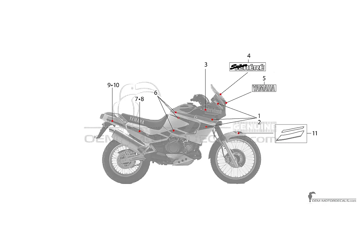 Naklejki do Yamaha XTZ750 Super Tenere 1991 - Niebieski • Yamaha Naklejki OEM