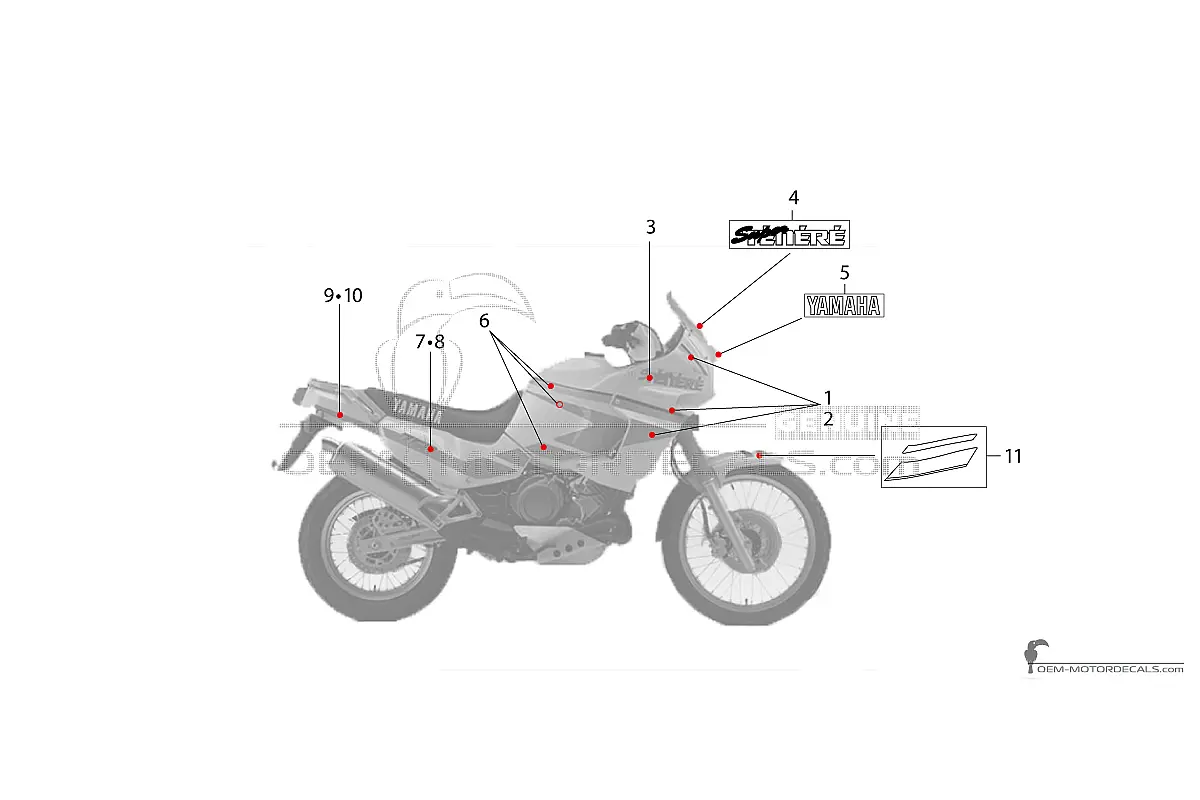 Naklejki do Yamaha XTZ750 Super Tenere 1991 - Biały • Yamaha Naklejki OEM