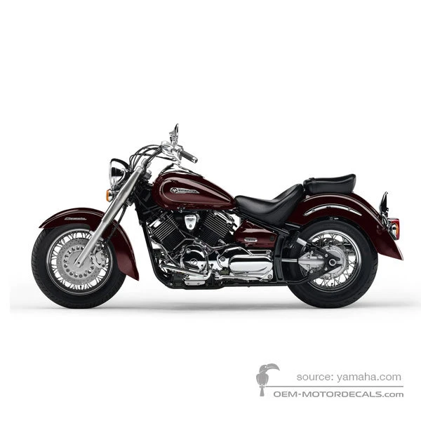 Decals for Yamaha XVS1100A DRAGSTAR CLASSIC 2006 - Red • Yamaha OEM Decals