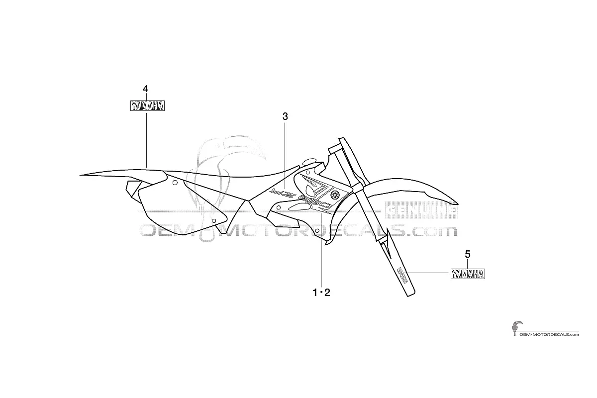 Naklejki do Yamaha YZ250 2013 - Niebieski • Yamaha Naklejki OEM