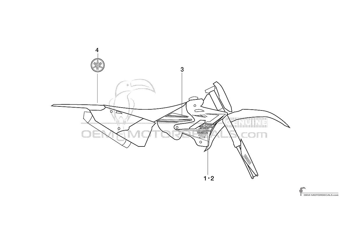 Aufkleber für Yamaha YZ250 2020 - Blau • Yamaha OEM-Aufkleber
