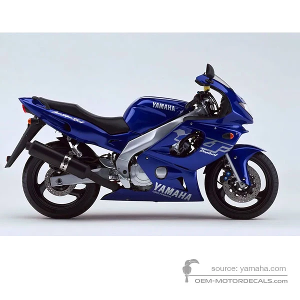 Stickers voor Yamaha YZF600R THUNDERCAT 2001 - Blauw • Yamaha OEM Stickers