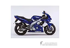 Stickers voor Yamaha YZF600R THUNDERCAT 2002 - Blauw • Yamaha OEM Stickers