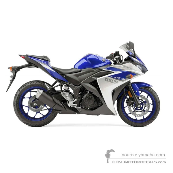 Stickers voor Yamaha YZF R3 2015 - Blauw • Yamaha OEM Stickers