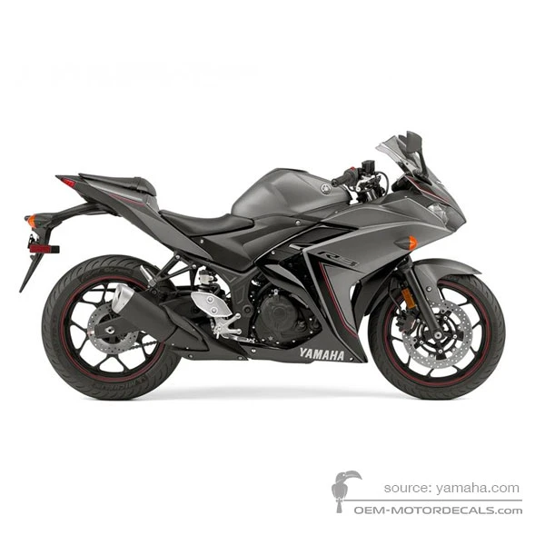 Adesivi per Yamaha YZF R3 2016 - Grigio • Yamaha Adesivi OEM