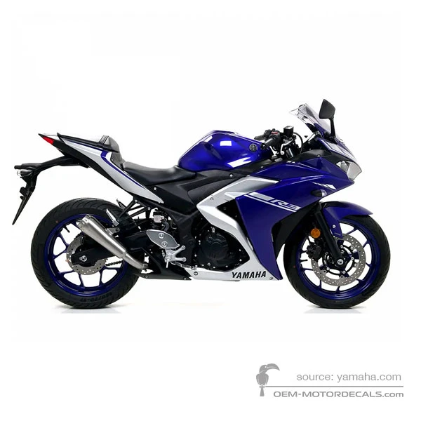 Aufkleber für Yamaha YZF R3 2018 - Blau • Yamaha OEM-Aufkleber