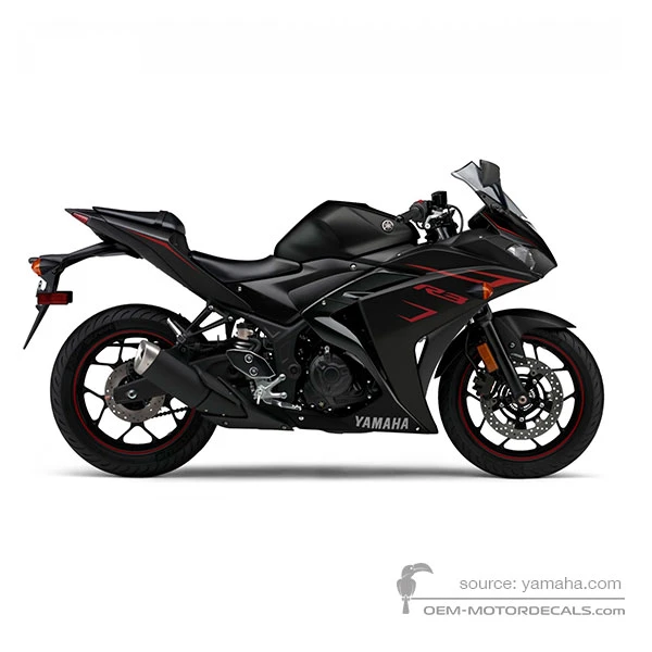 Decals for Yamaha YZF R3 2018 - Black • Yamaha OEM Decals
