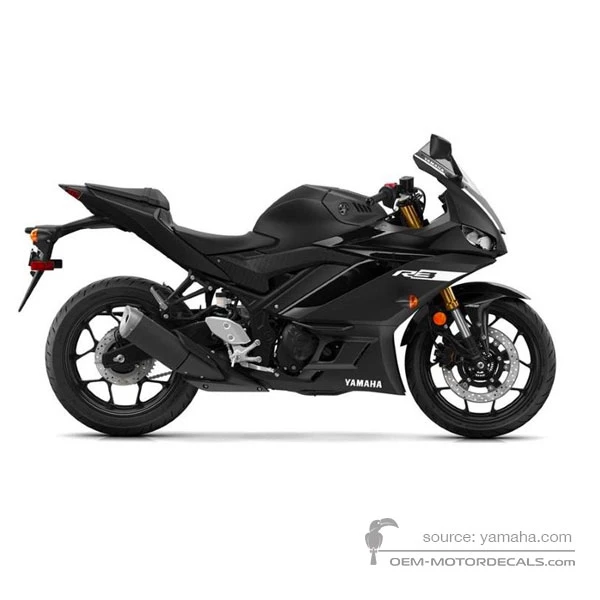 Stickers voor Yamaha YZF R3 2019 - Zwart • Yamaha OEM Stickers