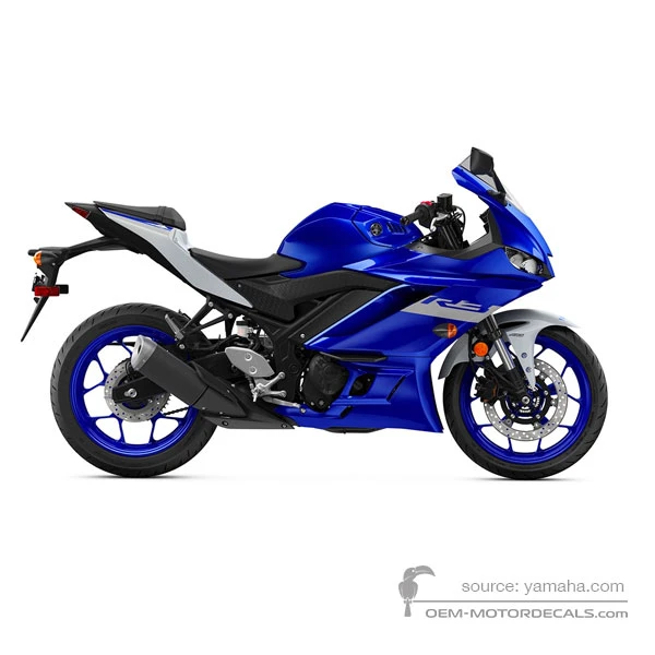 Decals for Yamaha YZF R3 2020 - Blue • Yamaha OEM Decals