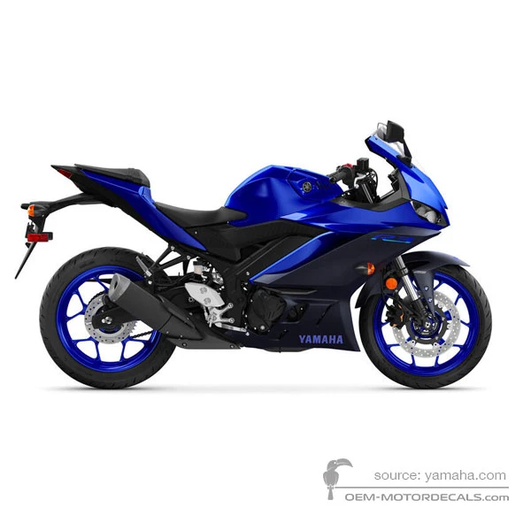 Adesivi per Yamaha YZF R3 2023 - Blu • Yamaha Adesivi OEM