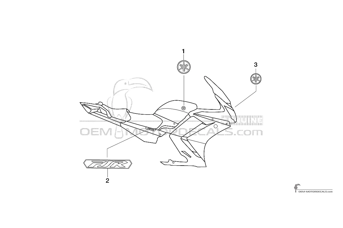 Decals for Yamaha FJR1300 2006 - Golden • Yamaha OEM Decals