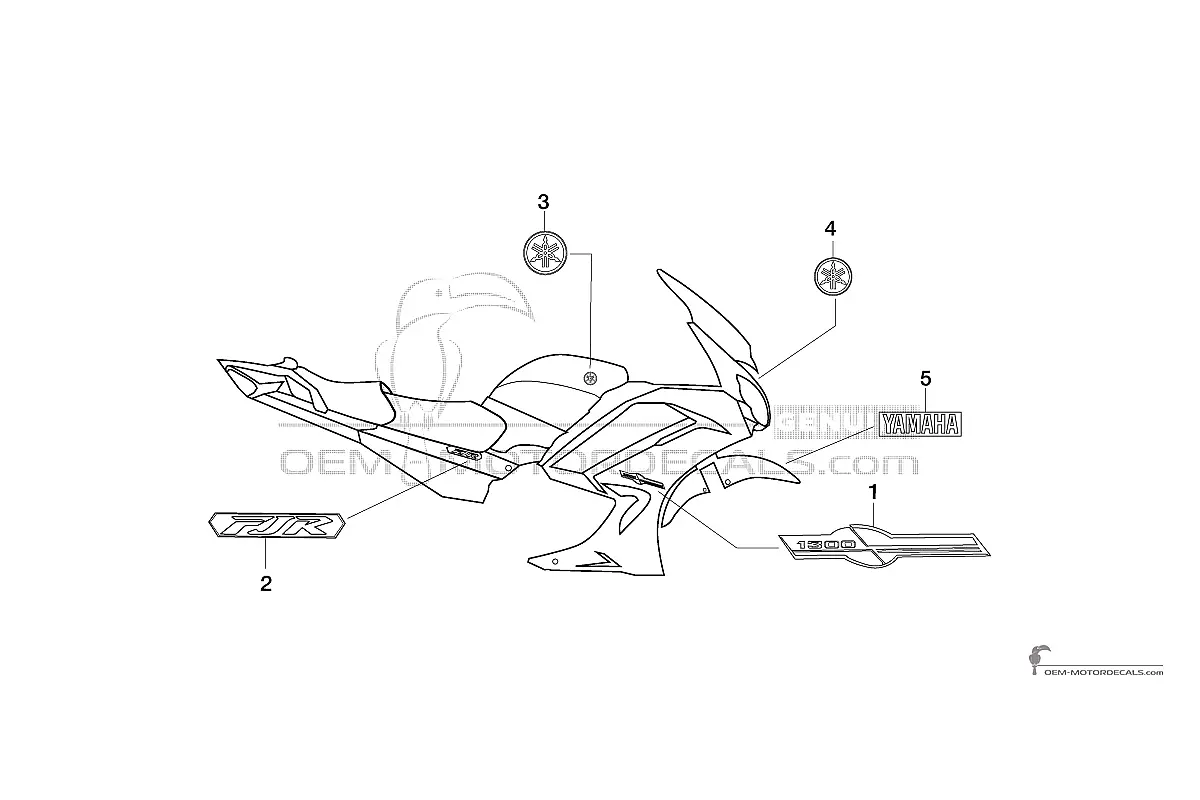 Aufkleber für Yamaha FJR1300 2013 - Braun • Yamaha OEM-Aufkleber