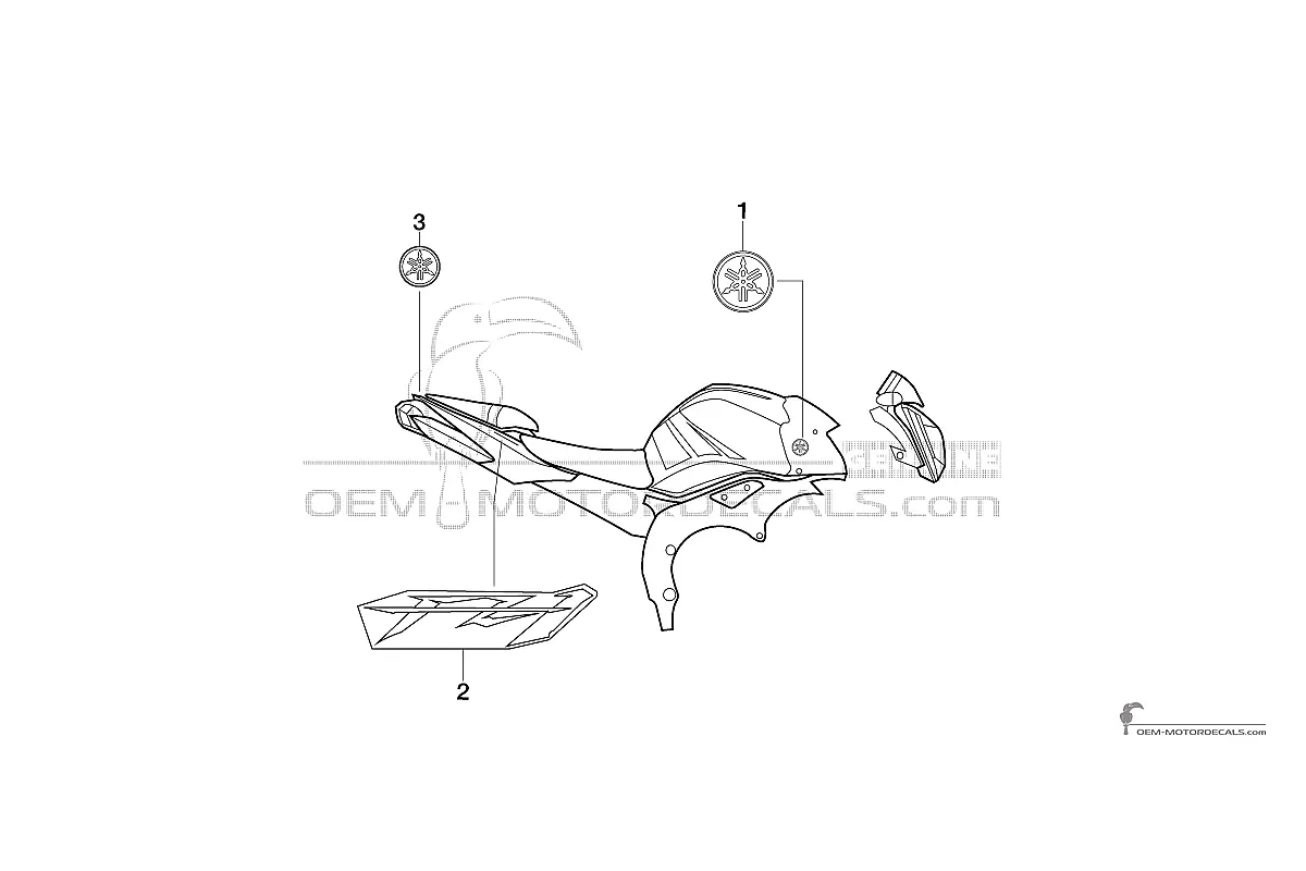 Decals for Yamaha FZ1N 2006 - Yellow • Yamaha OEM Decals