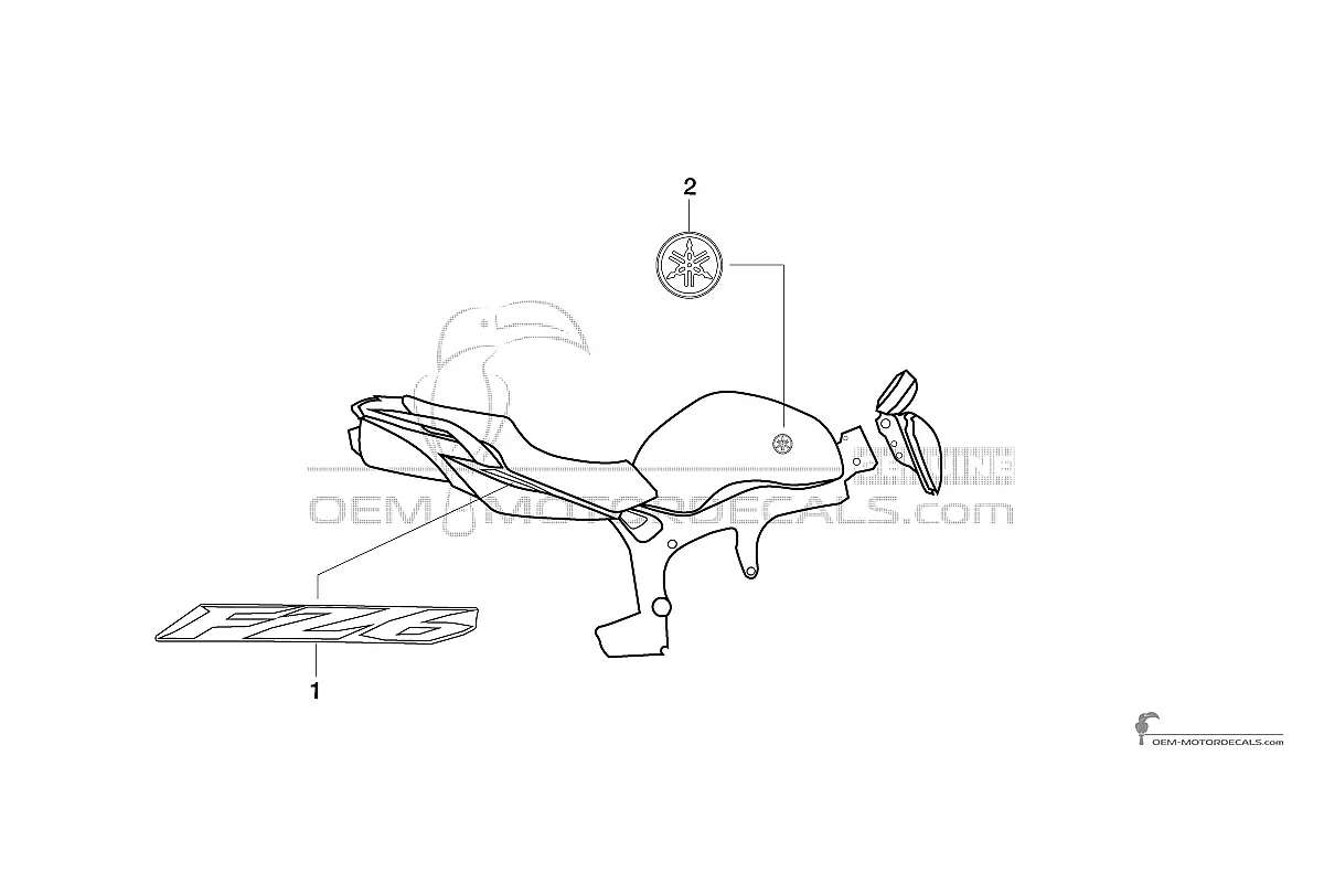 Decals for Yamaha FZ6N 2004 - Silver • Yamaha OEM Decals