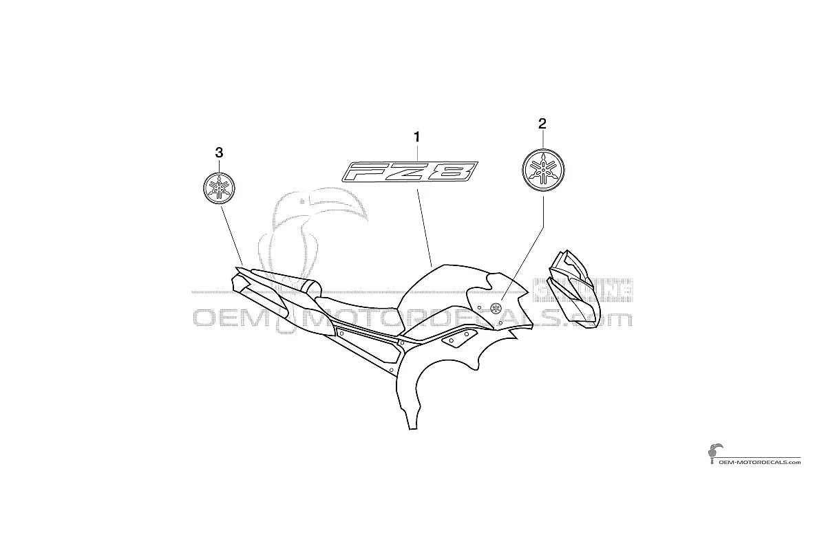 Naklejki do Yamaha FZ8N 2011 - Niebieski • Yamaha Naklejki OEM