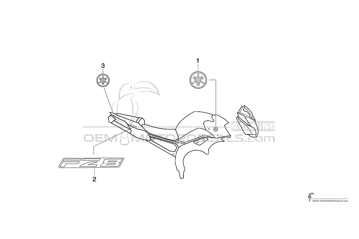 Stickers voor Yamaha FZ8N 2012 - Zwart • Yamaha OEM Stickers