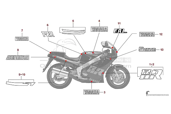 Yamaha FZR1000 1988 - Zwart