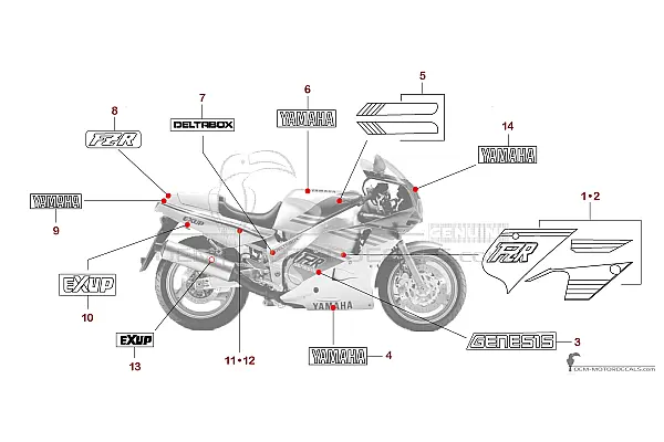 Yamaha FZR1000 1989 - Zilver