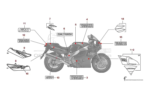 Yamaha FZR1000 1990 - Zwart
