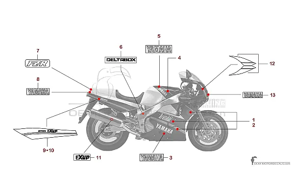 Yamaha FZR1000 1990 - Zwart