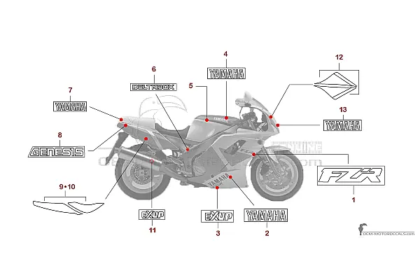 Yamaha FZR1000 1991 - Wit