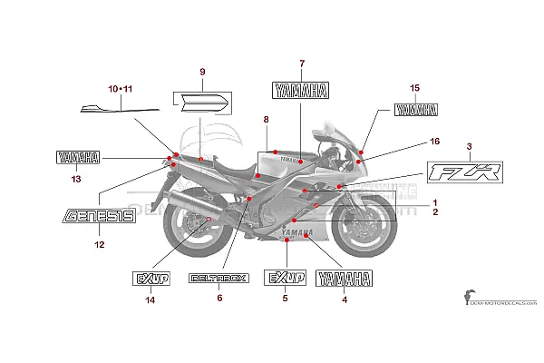 Yamaha FZR1000 1991 - Bianco